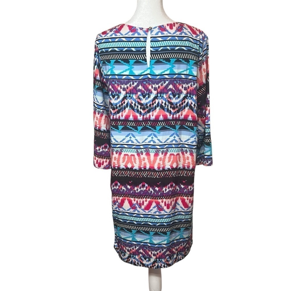 Everly Going Through the Motions Sheath Dress Colorful Boho 3/4 Sleeve Large NEW - Picture 6 of 12